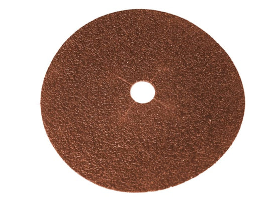 Round sanding disc with a central hole on a white background