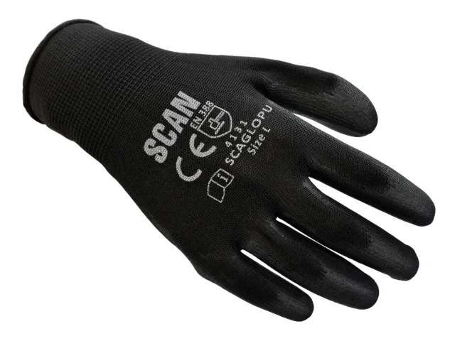 Black PU Coated Gloves - L (Size 9) (200 Pairs) - [product-vendor]
