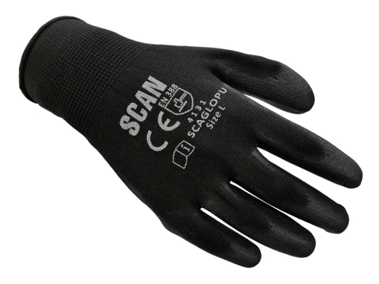 Black PU Coated Gloves - L (Size 9) (200 Pairs) - [product-vendor]