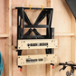 Black & Decker Workmate 536 tool on a wooden wall with a hose and bike in the background