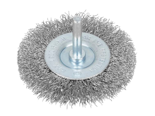 Flat Steel Wire Wheel Brush 75mm x 6mm Arbor