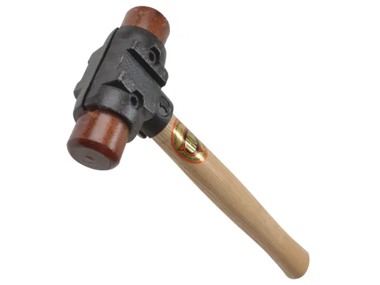 Gavel with wooden handle on a white background