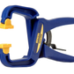 Blue and yellow clamp with Irwin logo on a white background