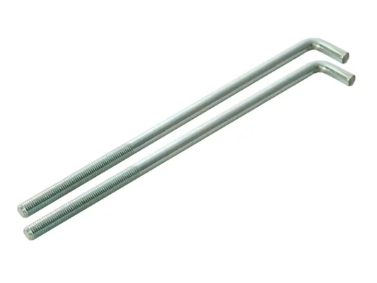 Two metal hex keys on a white background