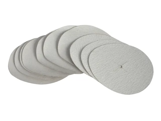 Set of sanding discs on a white background