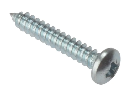 Metal screw on a white background