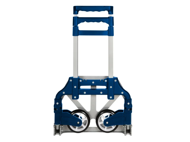 Blue hand truck on a white background