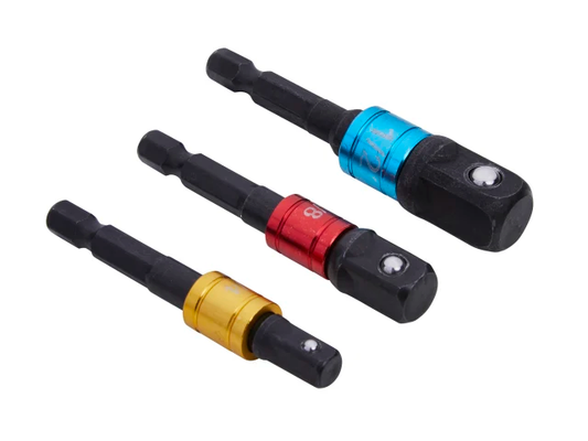 Colour-Coded Impact Socket Adaptor Set, 3 Piece