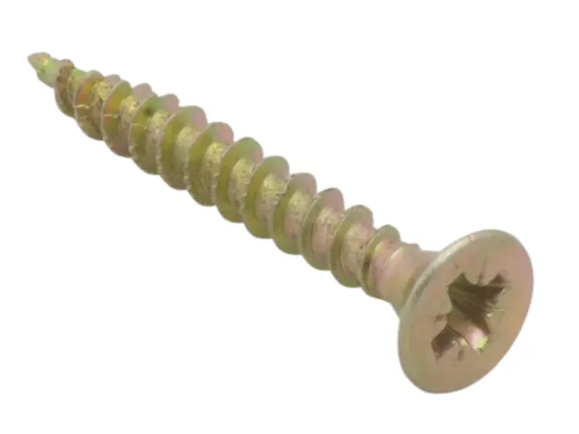 Metal screw on a white background