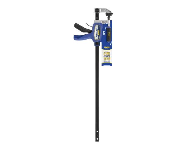 Blue and black pole saw on a white background