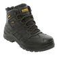 Black DeWalt work boot on a white background