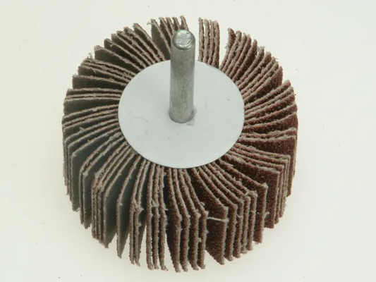 Flap wheel brush on a white background