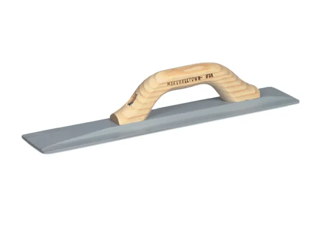 Concrete trowel with wooden handle on a white background