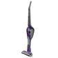 Handheld vacuum cleaner with a purple accent on a white background