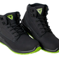 Black high-top sneakers with green soles and 'Viper' branding on a white background
