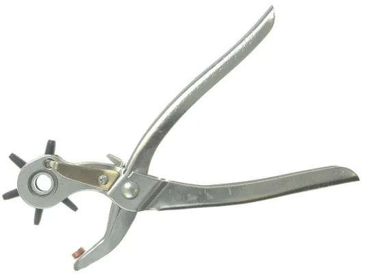 Metal hole puncher on a white background