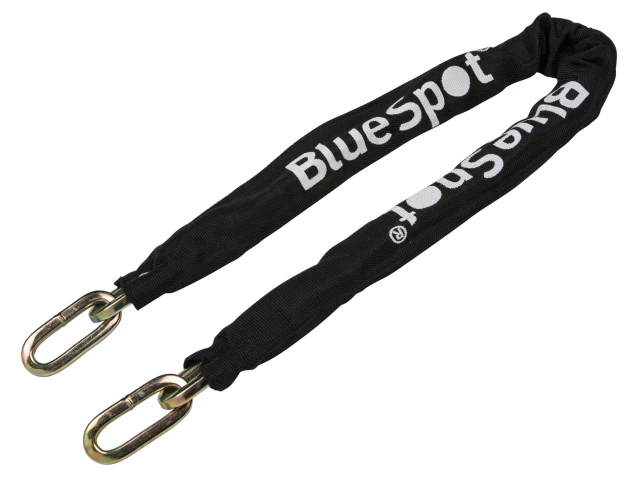 Black chain lock with 'Bluespot' branding on a white background