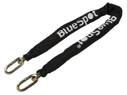 Black chain lock with 'Bluespot' branding on a white background