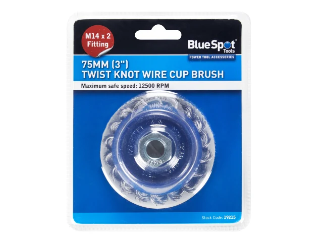 BlueSpot Twist Knot Wire Cup Brush packaging on a white background