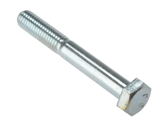 Metal bolt on a white background