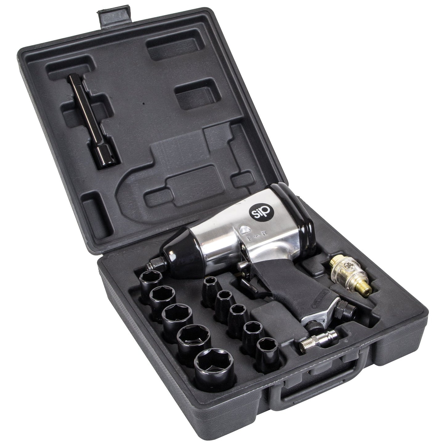 SIP 1/2" 17pc Air Impact Wrench Kit, Sip Industrial