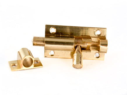 220 Brass Barrel Bolt (1 per Card) PLB, Morgans OJ