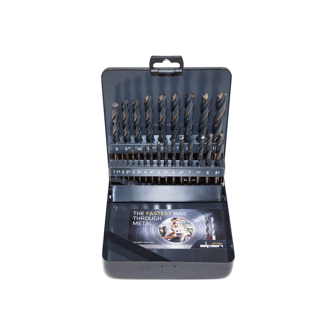 High Speed Steel (HSS) Drill Bit Cases 25 Piece Metal Case, Morgans OJ