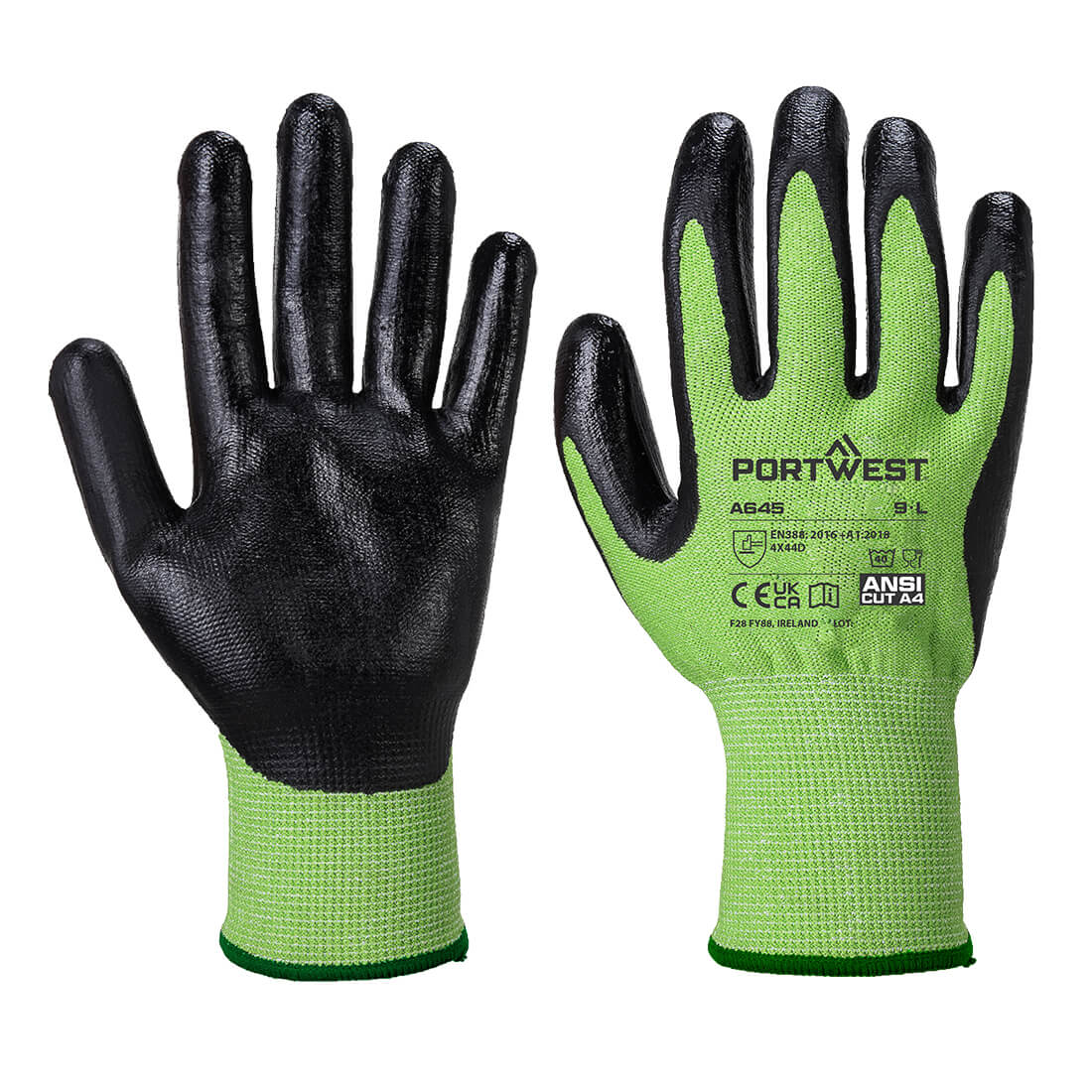 Green Cut Glove - Nitrile Foam, Morgans PW