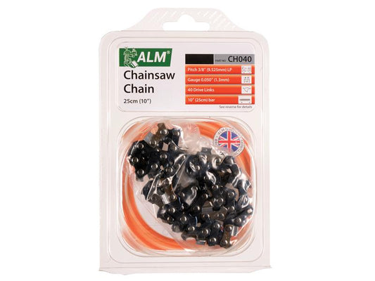 CH040 Chainsaw Chain 3/8in x 40 links 1.3mm - Fits 25cm Bars, ALM Manufacturing