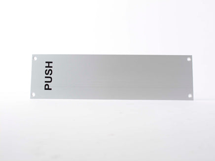 Aluminium Finger Plate - "Push" (1 per Card) SAA 12"x3" - HQ1033/2, Morgans OJ