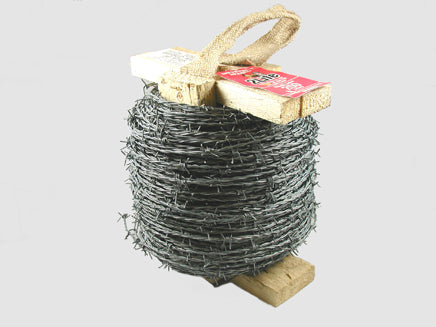 Woodreel Barbed Wire 200mtr 2.5mmx2Plyx4Pt Grey Galv, Morgans OJ
