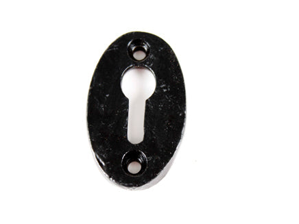 Black Antique Plain Oval Escutcheon - Open EXB 51mm / 2" - KX957, Morgans OJ