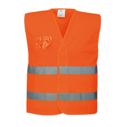 Hi-Vis Half Mesh Two Band Vest, Morgans PW