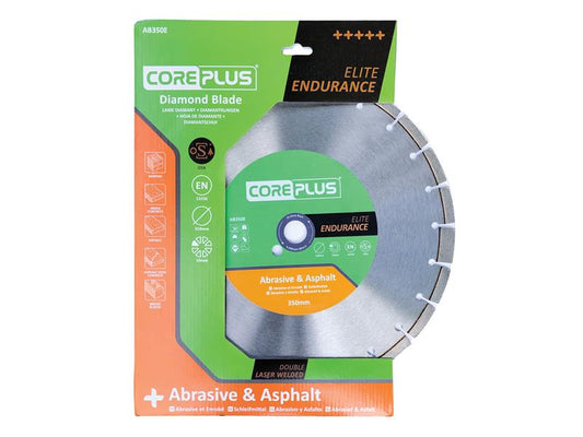 AB350E Elite Abrasive & Asphalt Diamond Blade 350mm, CorePlus