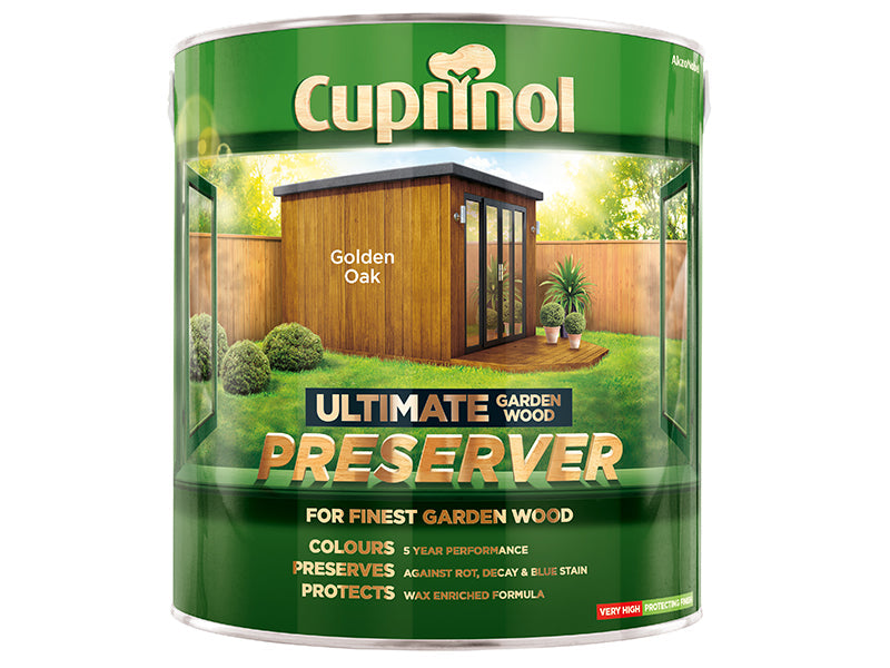 Ultimate Garden Wood Preserver Golden Oak 4 litre, Cuprinol