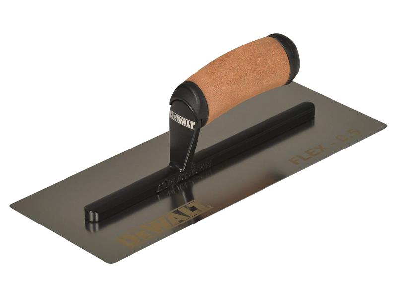 0.5mm FLEX Stainless Steel Flat Trowel, Leather Handle 12in, DEWALT Drywall