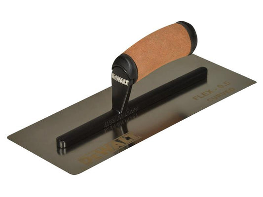 0.5mm FLEX Stainless Steel Curved Trowel, Leather Handle 12in, DEWALT Drywall