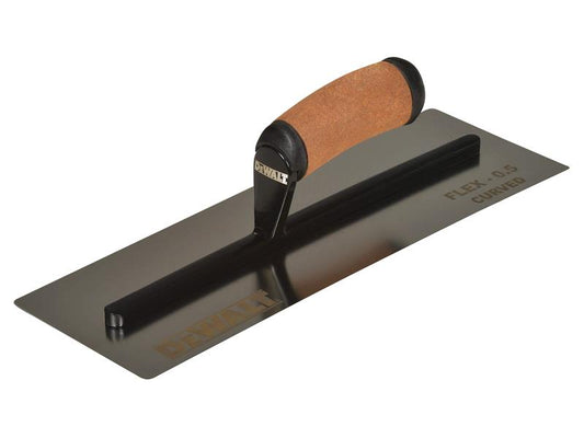 0.5mm FLEX Stainless Steel Curved Trowel, Leather Handle 14in, DEWALT Drywall