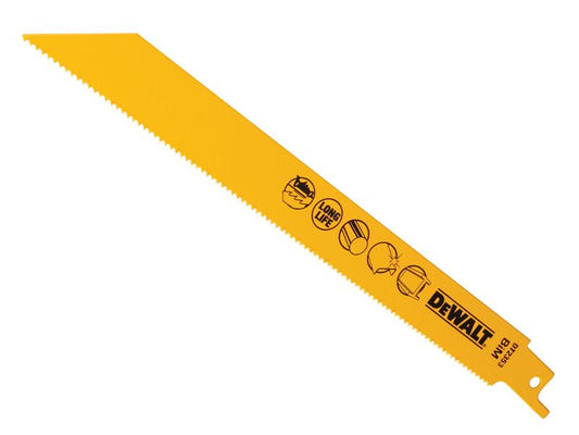 Bi-Metal Reciprocating Blade for Metal 203mm x 14 TPI (Pack 5), DEWALT