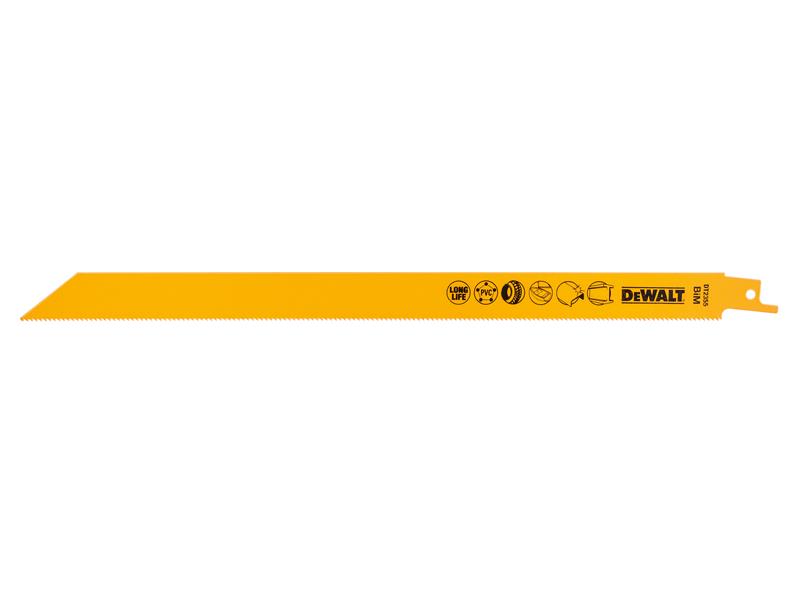 Bi-Metal Reciprocating Blade for Metal Rubber & Fibreglass 305mm (Pack 5), DEWALT