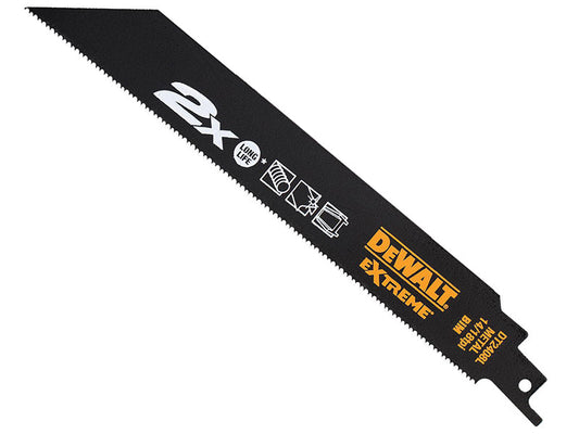 2X Life Metal Reciprocating Blade 203mm x 14/18 TPI Pack of 5, DEWALT
