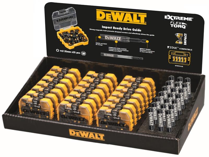 DT70588T PZ2 25mm Impact Bit Display 21 x Packs of 25, DEWALT