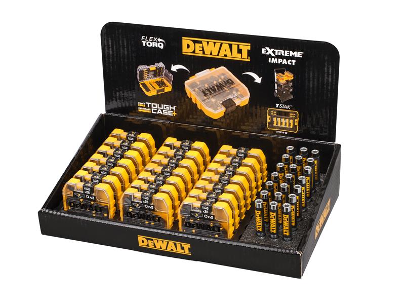Display of 21 Extreme PZ2 x 25mm Tic Tac Box with 21 Magnetic Holders, DEWALT