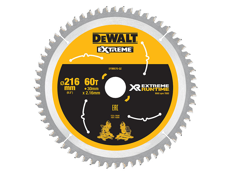 XR FlexVolt Circular Saw Blade 216 x 30mm x 60T, DEWALT