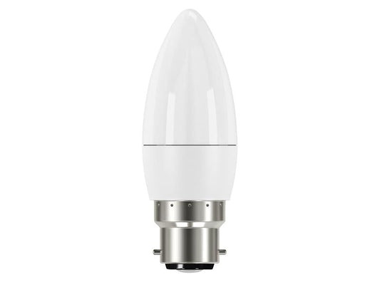 LED BC (B22) Opal Candle Non-Dimmable Bulb, Warm White 470 lm 5.2W, Energizer®