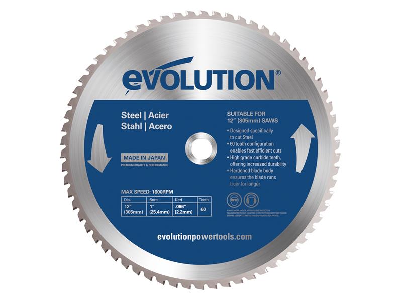 Mild Steel Cutting Chop Saw Blade 305 x 25.4mm x 60T, Evolution