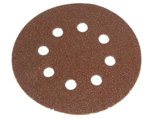 Hook & Loop Sanding Disc DID3 Holed 125mm x 80G (Pack 5), Faithfull