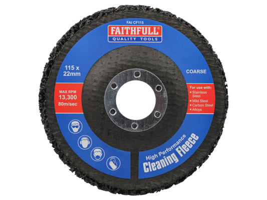Cleaning Fleece Disc Coarse 115 x 22mm, Faithfull