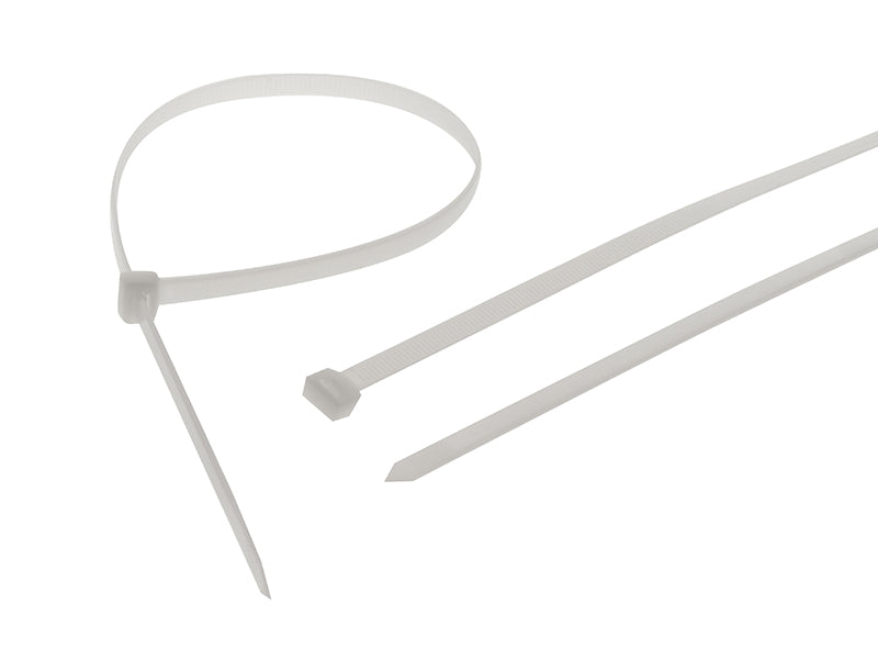 Heavy-Duty Cable Ties White 9.0 x 1200mm (Pack 10), Faithfull