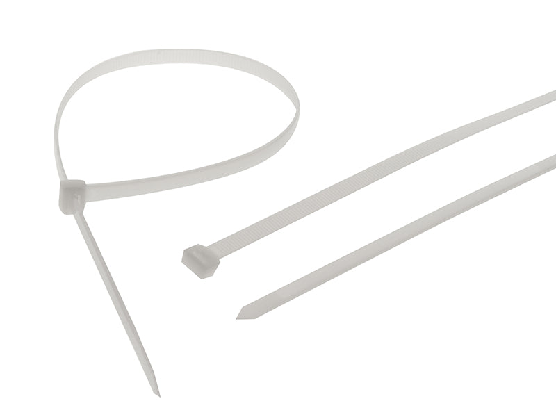 Heavy-Duty Cable Ties White 9.0 x 600mm (Pack 10), Faithfull